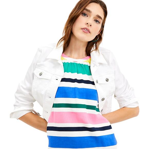 Sundress Striped Halter Linen, LOFT Ann Taylor Dress, S, Multi Color, Rainbow - Picture 2 of 8